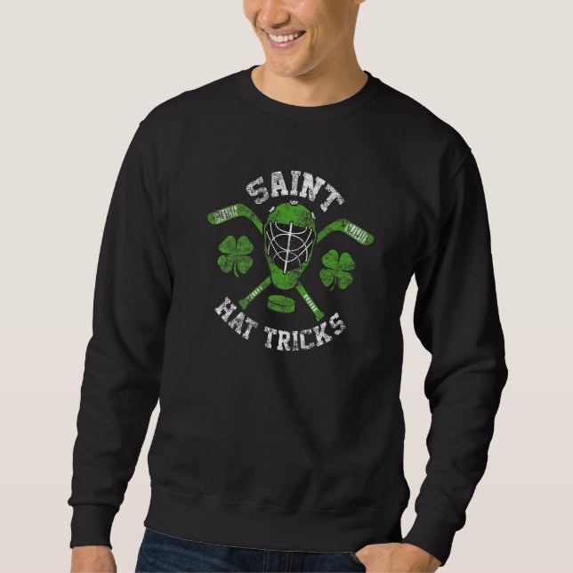 Saint Hattrick st Patrick's Day Hockey Hat Tricks  Sweatshirt (Vorderseite)