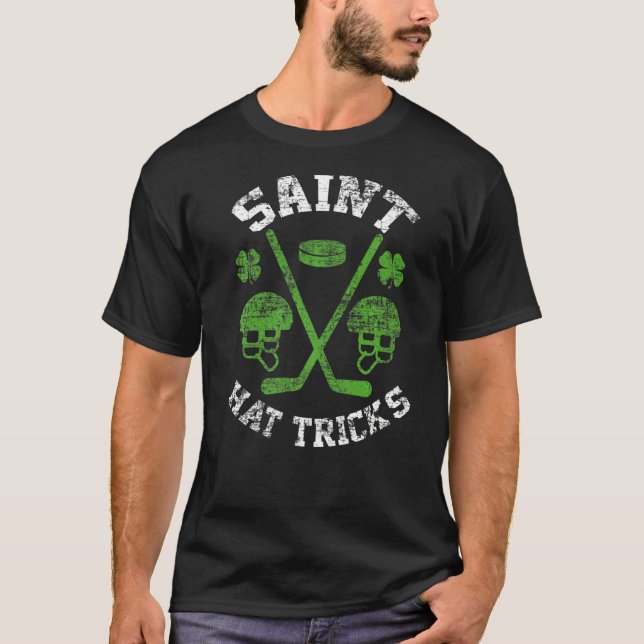 Saint Hattrick st Patrick's Day Hockey Hat Tricks  T-Shirt (Vorderseite)