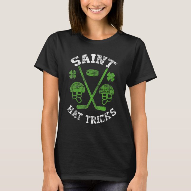 Saint Hattrick st Patrick's Day Hockey Hat Tricks  T-Shirt (Vorderseite)