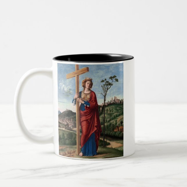 Saint Helena von Cima da Conegliano Zweifarbige Tasse (Links)
