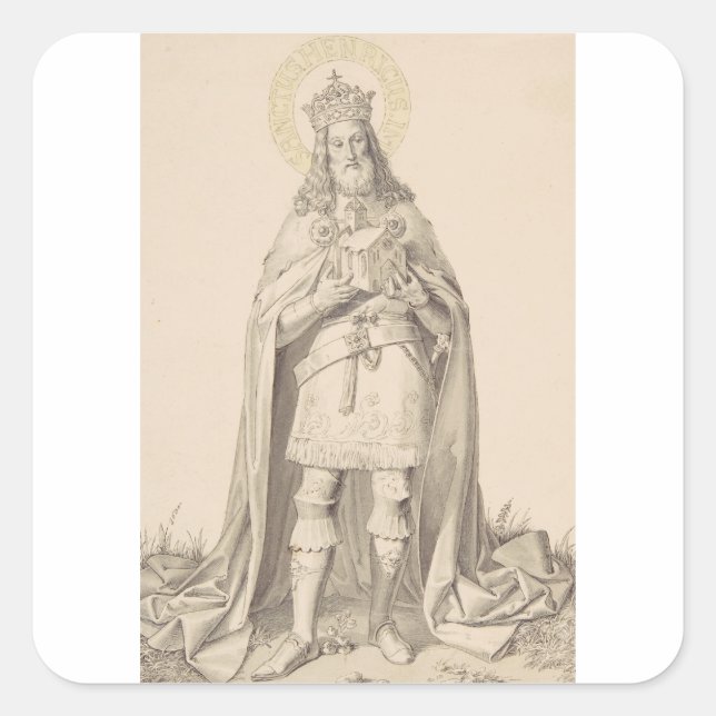 Saint Henry II the Holy Roman Emperor Quadratischer Aufkleber (Vorderseite)