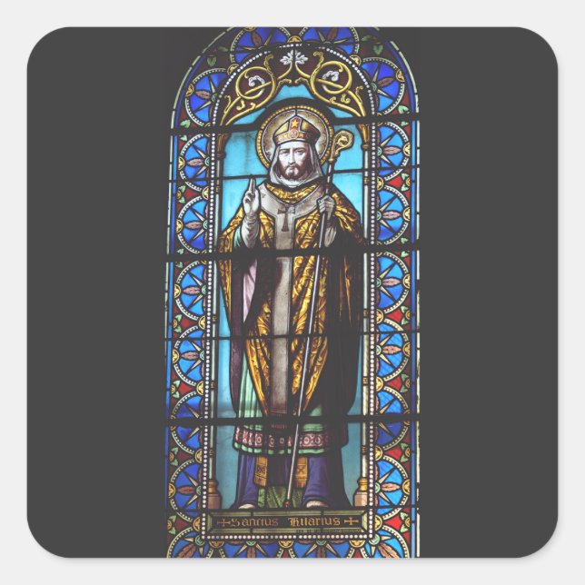 Saint Hilary of Poitiers Quadratischer Aufkleber (Vorderseite)