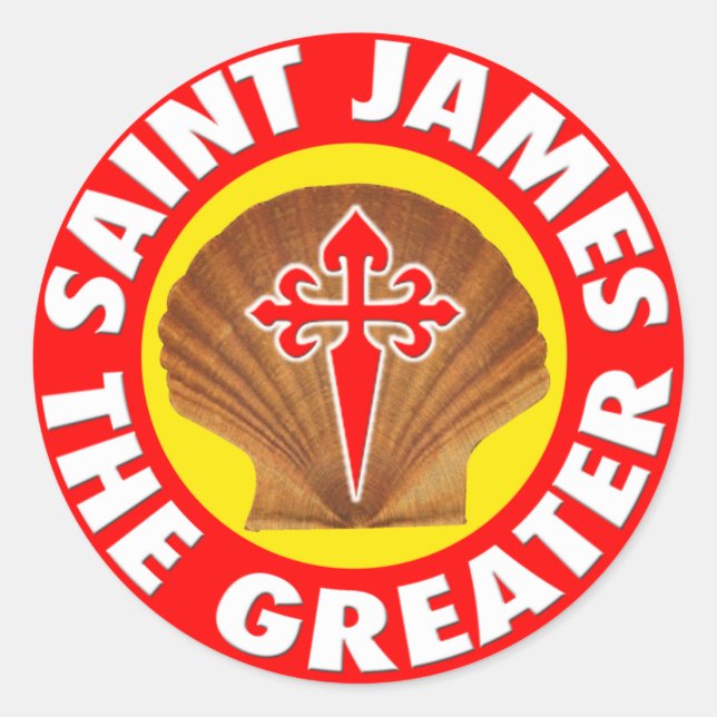 Saint James der Greater Runder Aufkleber (Vorderseite)