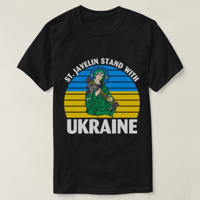 Saint-Javelin-Stand mit der Ukraine T-Shirt (Design vorne)