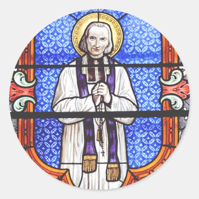 Saint Jean Baptiste Marie Vianney Runder Aufkleber (Vorderseite)