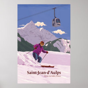 Saint Jean dAulps Skigebiet Reiseplakat Poster
