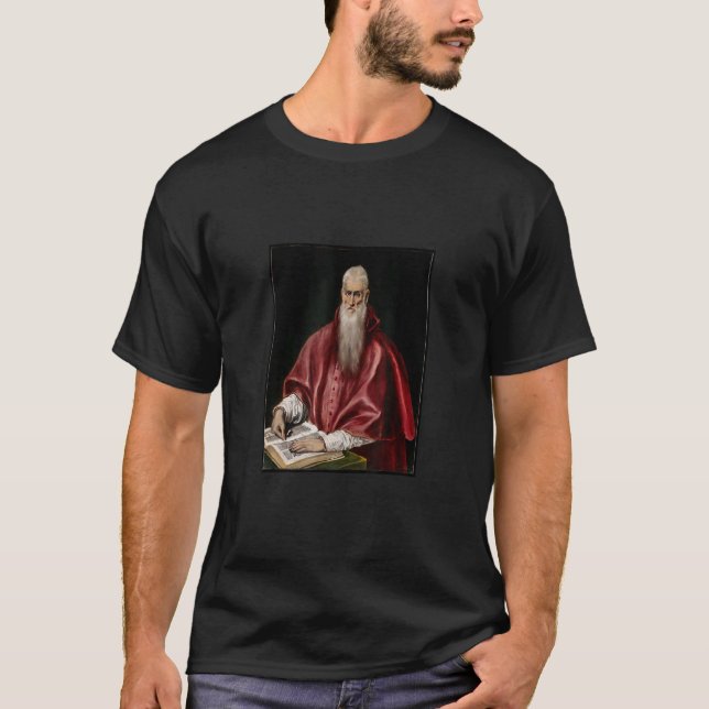 Saint-Jerome als Gelehrter von El Greco Malerei T-Shirt (Vorderseite)