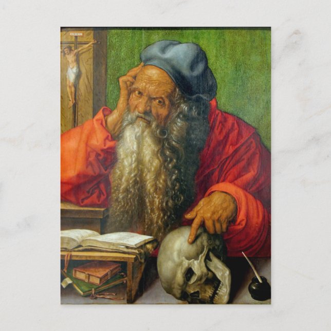 Saint Jerome in Seiner Studie - Albrecht Dürer Postkarte (Vorderseite)