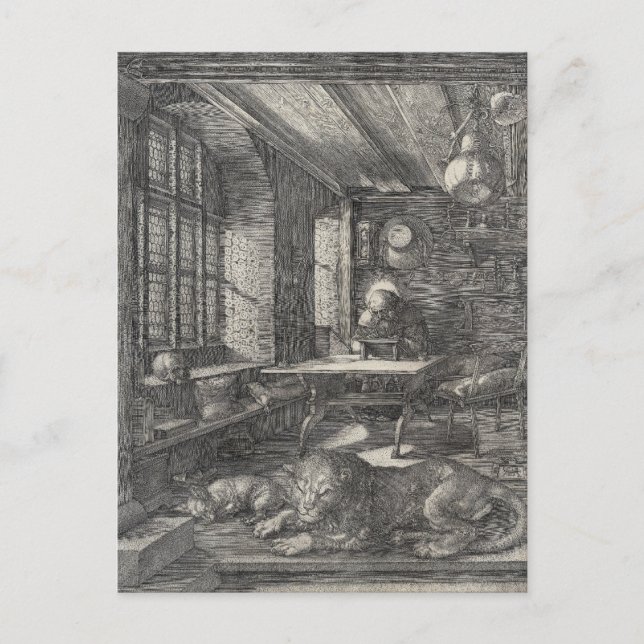 Saint Jerome in Seiner Studie von Albrecht Durer Postkarte (Vorderseite)
