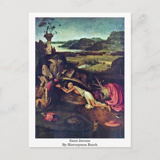 Saint Jerome. Von Hieronymus Bosch Postkarte (Vorderseite)