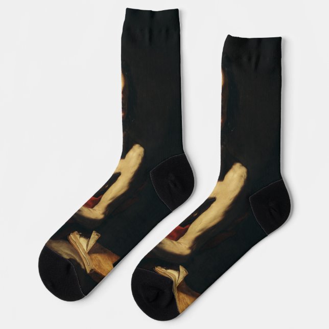 Saint Jerome von Jusepe de Ribera Socken (Linkes Detail)