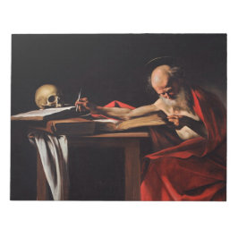 Saint Jerome Writing (von Caravaggio) Notizblock