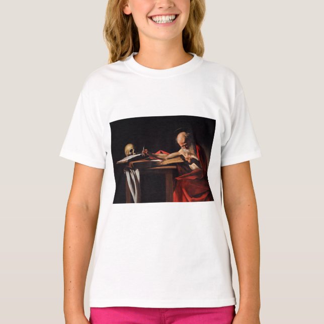 Saint Jerome Writing (von Caravaggio) T-Shirt (Vorderseite)