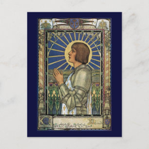 Saint Joan von Arc gestettetes Glas Bild Postkarte