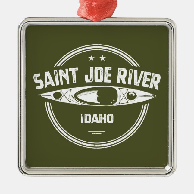 Saint Joe River Idaho Kayaking Ornament Aus Metall (Vorne)