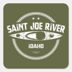 Saint Joe River Idaho Kayaking Quadratischer Aufkleber