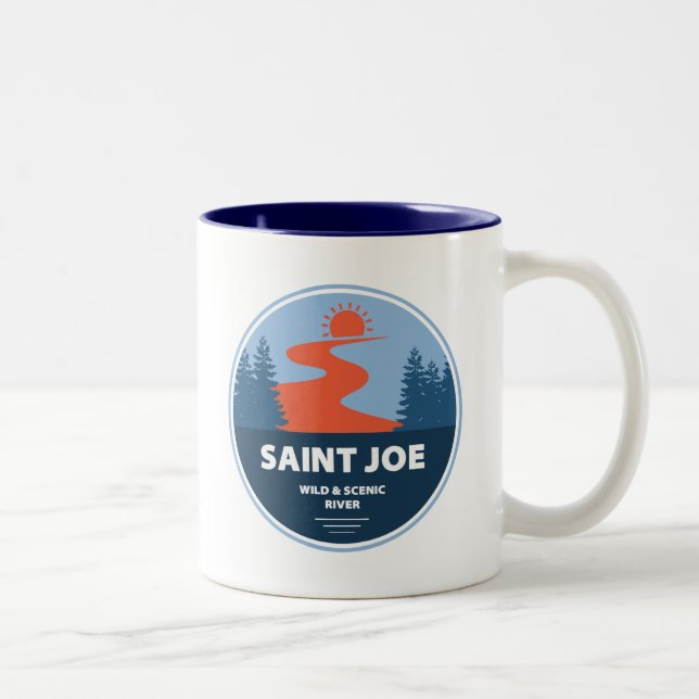 Saint Joe Wild und Landschaftlicher Fluss Idaho Zweifarbige Tasse (Rechts)