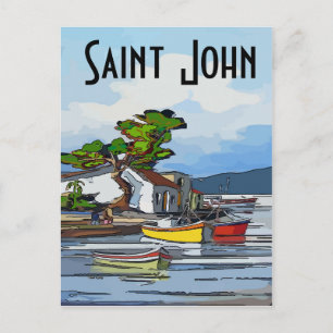 Saint John Island, editierter Text Postkarte