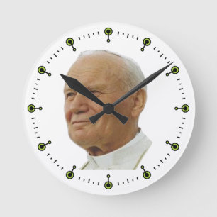 Saint John Paul II. Runde Wanduhr