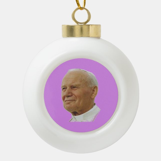 Saint John Paul Keramik Kugel-Ornament (Vorderseite)
