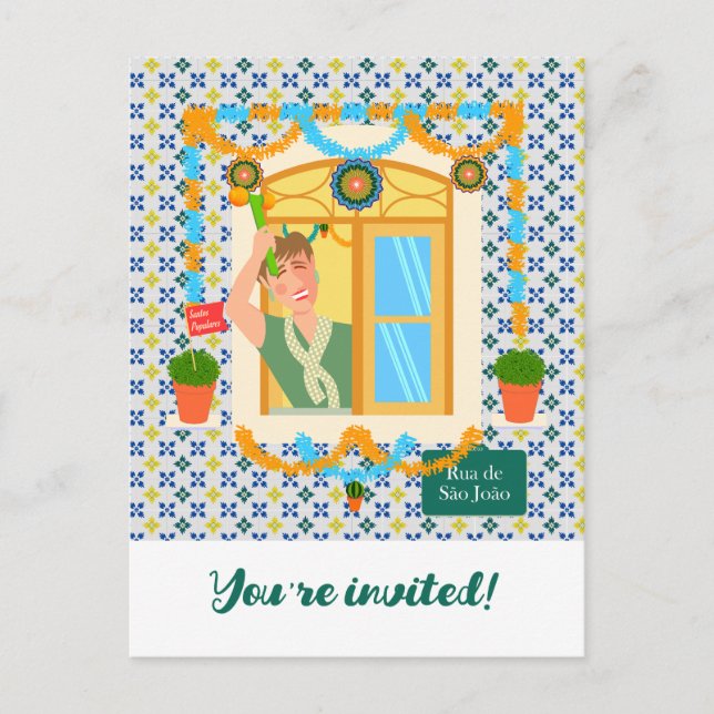 Saint John Portusese Festa Neighbor Einladungspostkarte (Vorderseite)