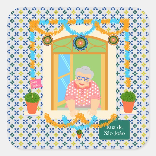 Saint John Portusese Festa Neighbor Quadratischer Aufkleber (Vorderseite)