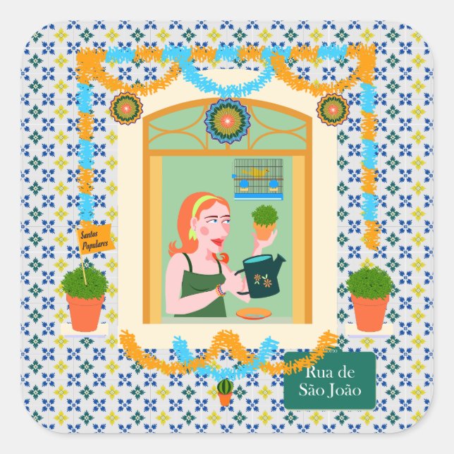 Saint John Portusese Festa Neighbor Quadratischer Aufkleber (Vorderseite)