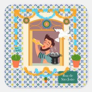 Saint John Portusese Festa Neighbor Quadratischer Aufkleber