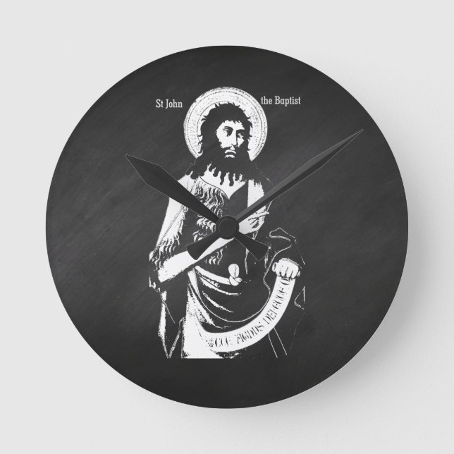 Saint John The Baptist Runde Wanduhr (Vorderseite)