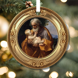 Saint Joseph and Infant Jesus Advent Jesse Tree Ornament Aus Metall