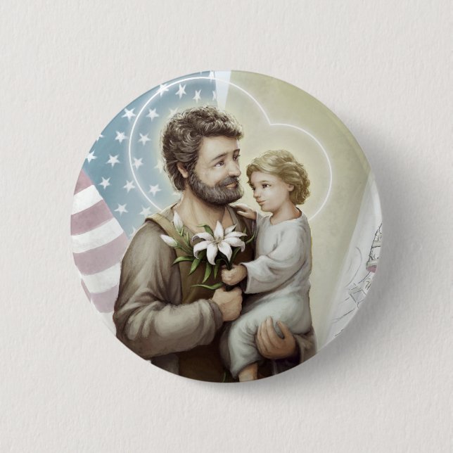 Saint Joseph der Beschützer Button (Vorderseite)