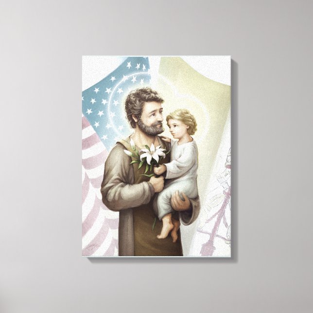 Saint Joseph der Beschützer Leinwanddruck (Vorderseite)