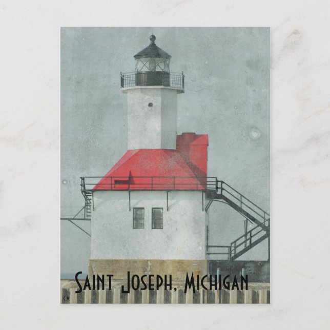 Saint Joseph Michigan Lighthouse Postcard Postkarte (Vorderseite)