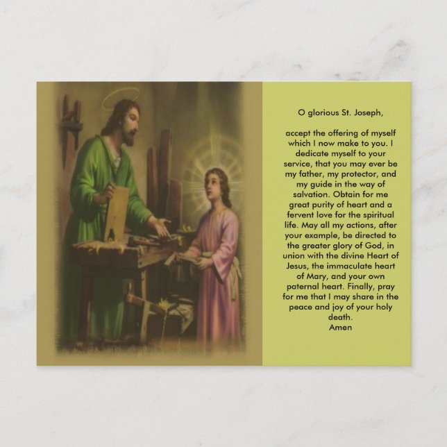 Saint Joseph Prayer Postkarte (Vorderseite)