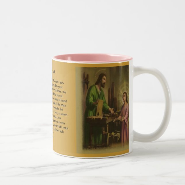 Saint Joseph Prayer Zweifarbige Tasse (Rechts)