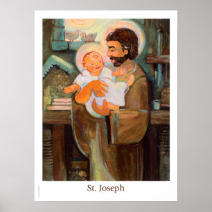Saint Joseph und Baby Jesus Poster