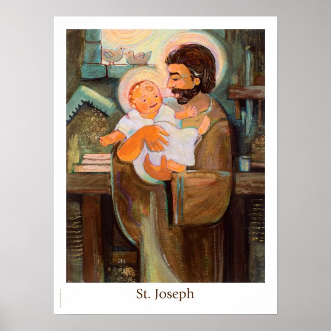 Saint Joseph und Baby Jesus Poster (Vorne)