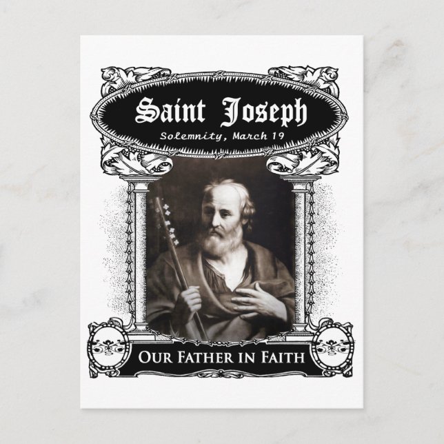 Saint Joseph - Unser Vater im Glauben Gewohnte Pos Postkarte (Vorderseite)