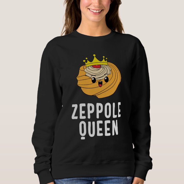 Saint Joseph's Day Zeppole Queen Crown Cute Italia Sweatshirt (Vorderseite)