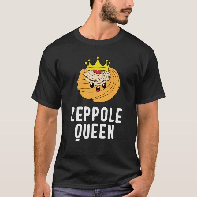 Saint Joseph's Day Zeppole Queen Crown Cute Italia T-Shirt (Vorderseite)