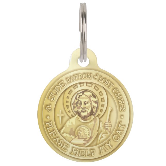 Saint Jude, bitte Hilfe für meine Katze, Medaille  Haustiermarke (Vorderseite)