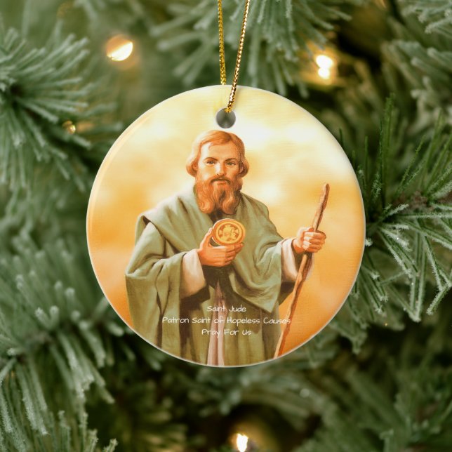Saint Jude Prayer Keramik Ornament (Baum)