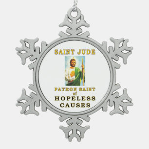 SAINT JUDE SCHNEEFLOCKEN Zinn-Ornament