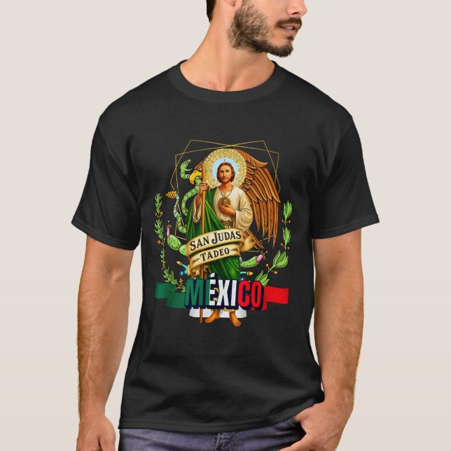 Saint Jude Thaddeus Mexico Catholic For Proud Mexi T-Shirt (Vorderseite)