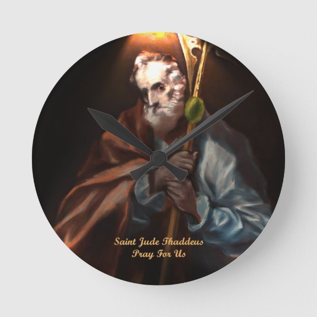 Saint Jude Thaddeus Runde Wanduhr (Vorderseite)