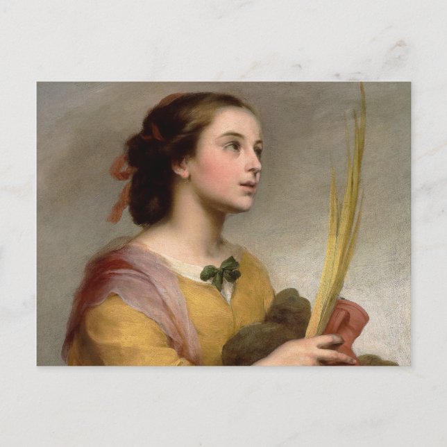 Saint Justina, 1665 von Bartolome Esteban Murillo Postkarte (Vorderseite)