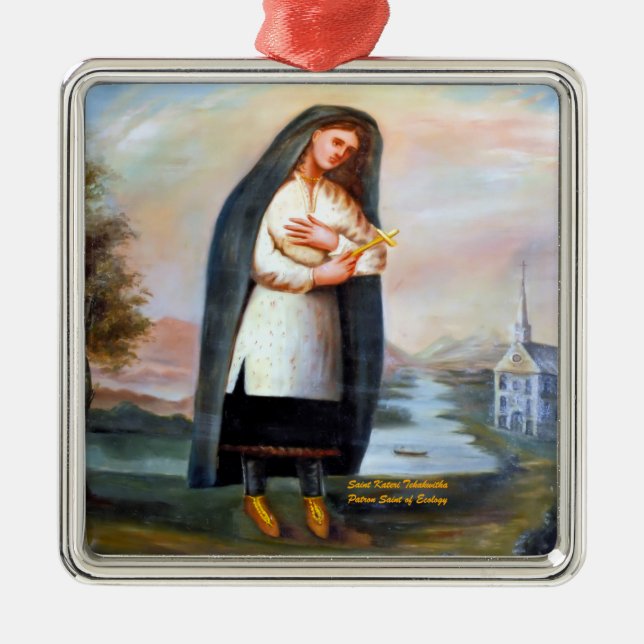 Saint Kateri Tekakwitha Ornament Aus Metall (Vorne)