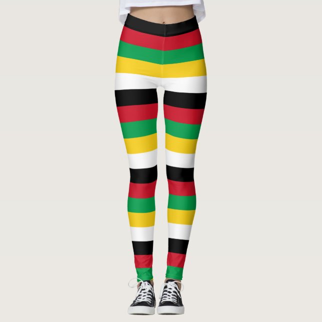 Saint Kitts and Nevis National Flag Colors Legende Leggings (Vorderseite)