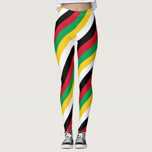 Saint Kitts and Nevis National Flag Colors Legende Leggings (Vorderseite)