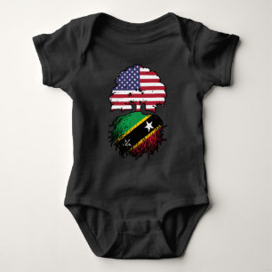 Saint Kitts Kittitian American USA Tree Roots Flag Baby Strampler